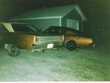66 Coronet 500 (383/727 console) and 67 Barracuda (slant 6/manual on floor). This was in Oklahoma.