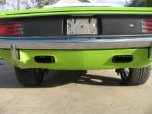 New exhaust system with flowmasters, Cuda emblem on order.