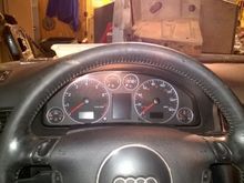 Audi steering wheel and gauges w/ 160mPH speedo.