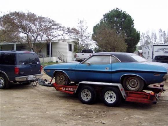 Dodge Hemi Challenger on its way to a new owner.