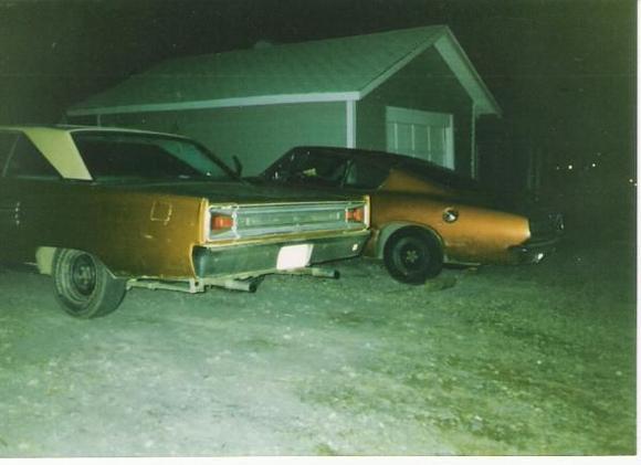 66 Coronet 500 (383/727 console) and 67 Barracuda (slant 6/manual on floor). This was in Oklahoma.