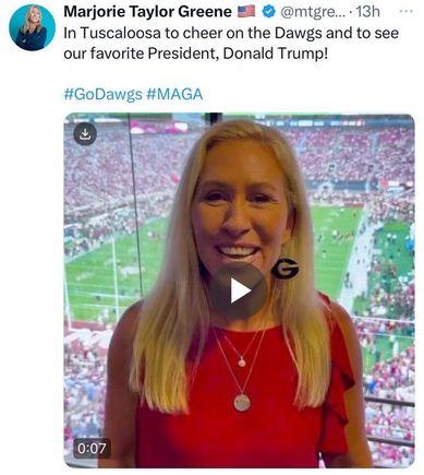 she went to Alabama for football...

...shouldn't she be in Georgia for her state & citizens/voters?