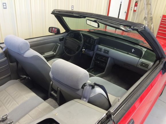 The light gray upholstery is exceptionally clean. Hard to believe.