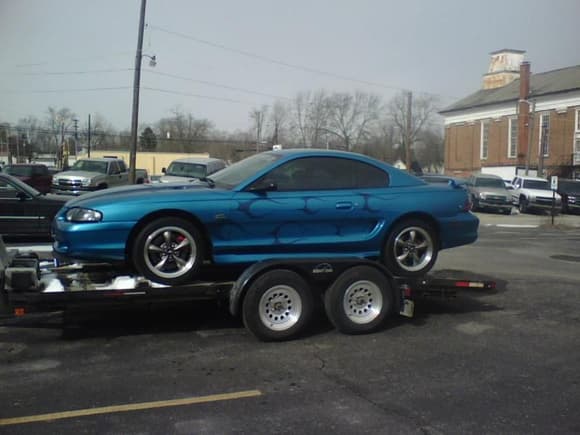 My husband's stang on it's way to receive a Kenne-Bell inplant!