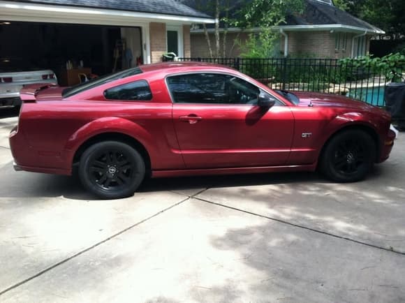 after plasti-dipping my rims; dad's LS3 SS in the back
