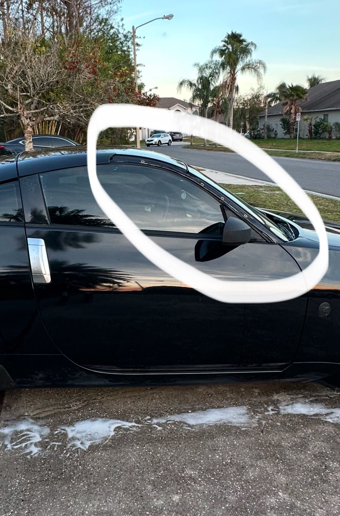 Passenger side one is broken and missing about half. Driver side one is completely gone.