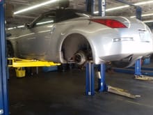 Installing spacers at MacDill AFB Auto Hobby Shop.  Very easy do-it-yourself