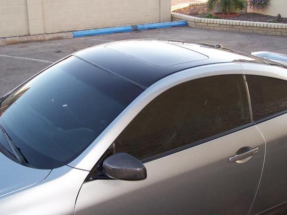more of roof, side mirrors, and window tint