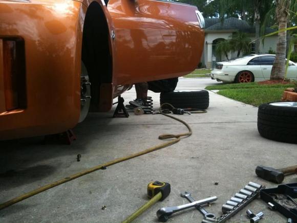 Getting them coilovers on