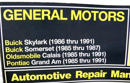 GM Haynes Manual 86 to 91 Buick Oldsmobile Pontiac