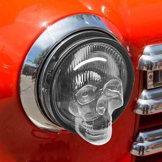 Skull Car Lampshade head lights plastic set of 2