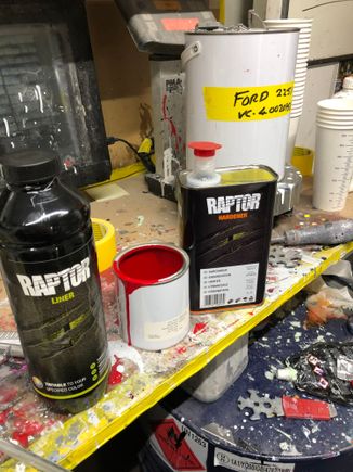 I’ve been banging on about using Raptor under your car floors lads and well here’s what it looks like on the floor of my car. I did seal and spray seal the floors , the spray seal I used was a two pack sealer with separate hardener, then this morning I mixed clear Raptor with some Radiant red 2pack and blasted it over the floor, 