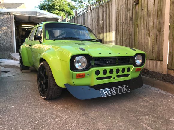 Well just waiting for a good run out now new inlet new exhaust manifold new twinscroll turbo new 100mm intercooler big brakes in round and full steel arches 40mm wider 😬