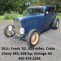 1932 Ford coupe street rod 314 miles