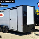 NEW 7X14TA White Blackout Enclosed Cargo Trailer 