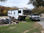 Truck toy hauler and motorcycle 