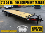 STOCK CLEARANCE! 7x24 16K GVWR Equipment Trailer  for sale $9,399 