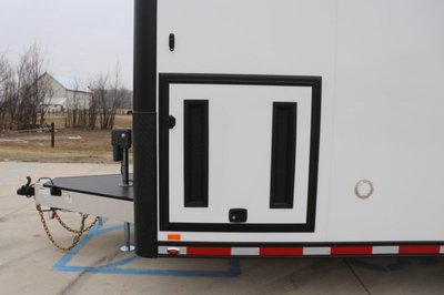 In-Tech Lite 8.5x32 Stacker Race Trailer-18K- White W/ Black  for sale $99,299 