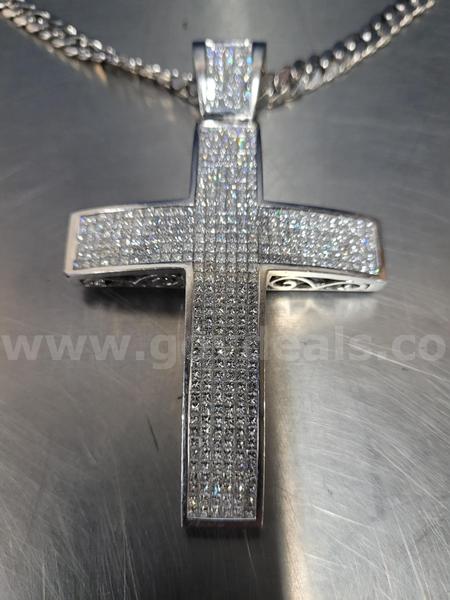 Platinum Diamond Pendant w/10k White Gold Necklace  for Sale $2,027 