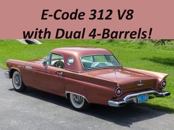 1957 Ford Thunderbird E-Code 312 V8 w/ Dual 4-Barrels  for Sale $59,995 