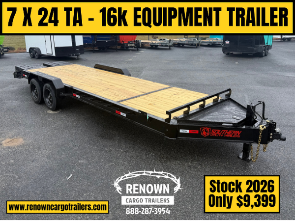 STOCK CLEARANCE! 7x24 16K GVWR Equipment Trailer