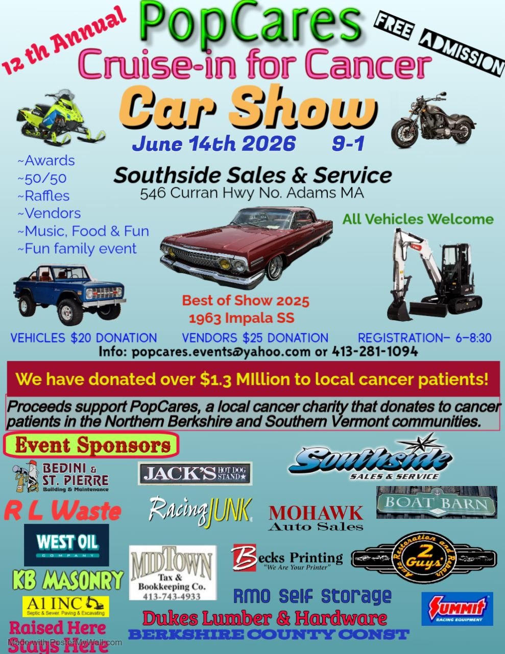 6/14/26 - PopCares Cruise-In for Cancer Car Show