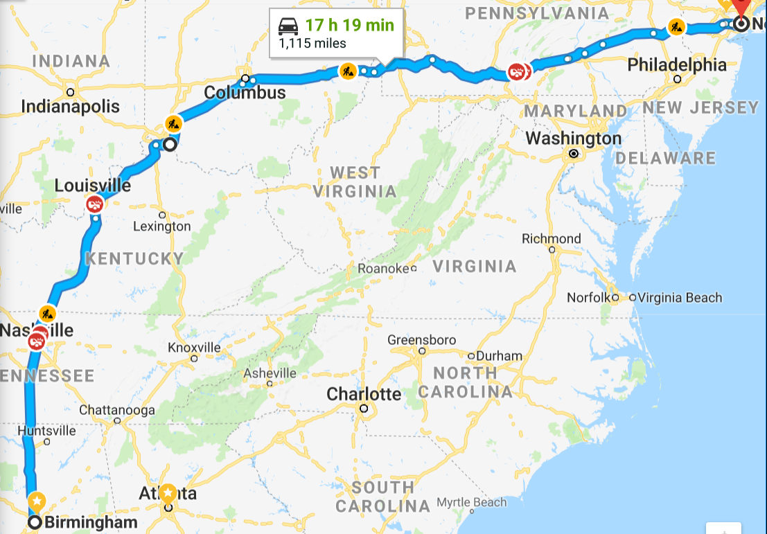 GT3 Roadtrip: Alabama to New York - route suggestions and stops ...