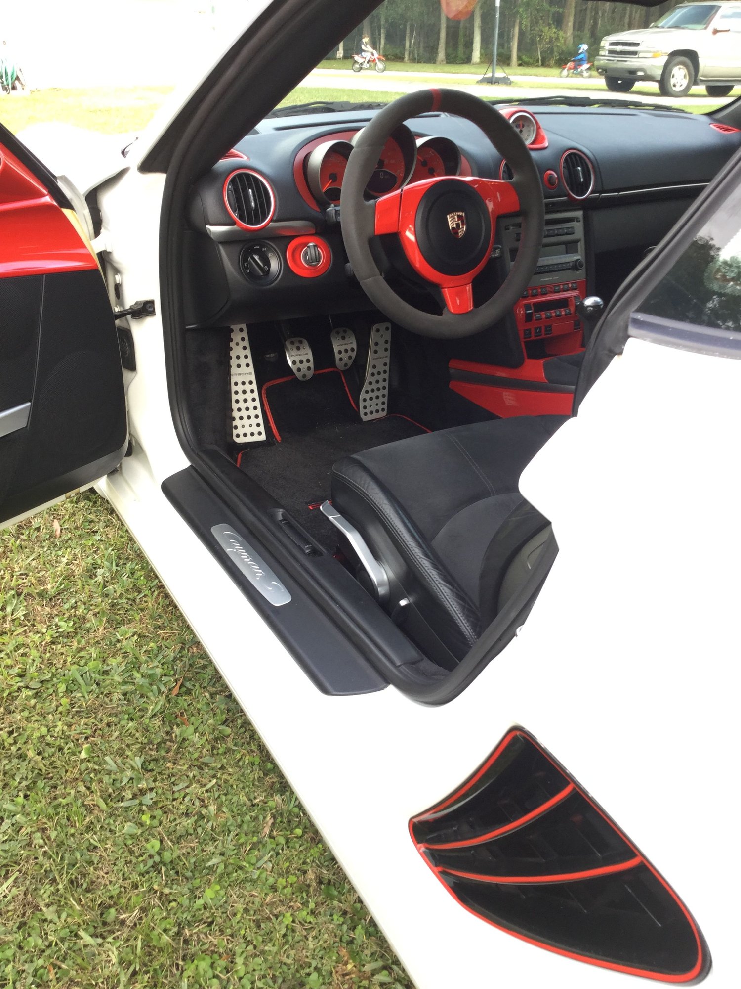 2006 Porsche Cayman - 2006 Cayman S white with red and black accents - Used - VIN WP0AB29846U782890 - 104,322 Miles - 6 cyl - 2WD - Manual - Coupe - White - Tampa, FL 33624, United States