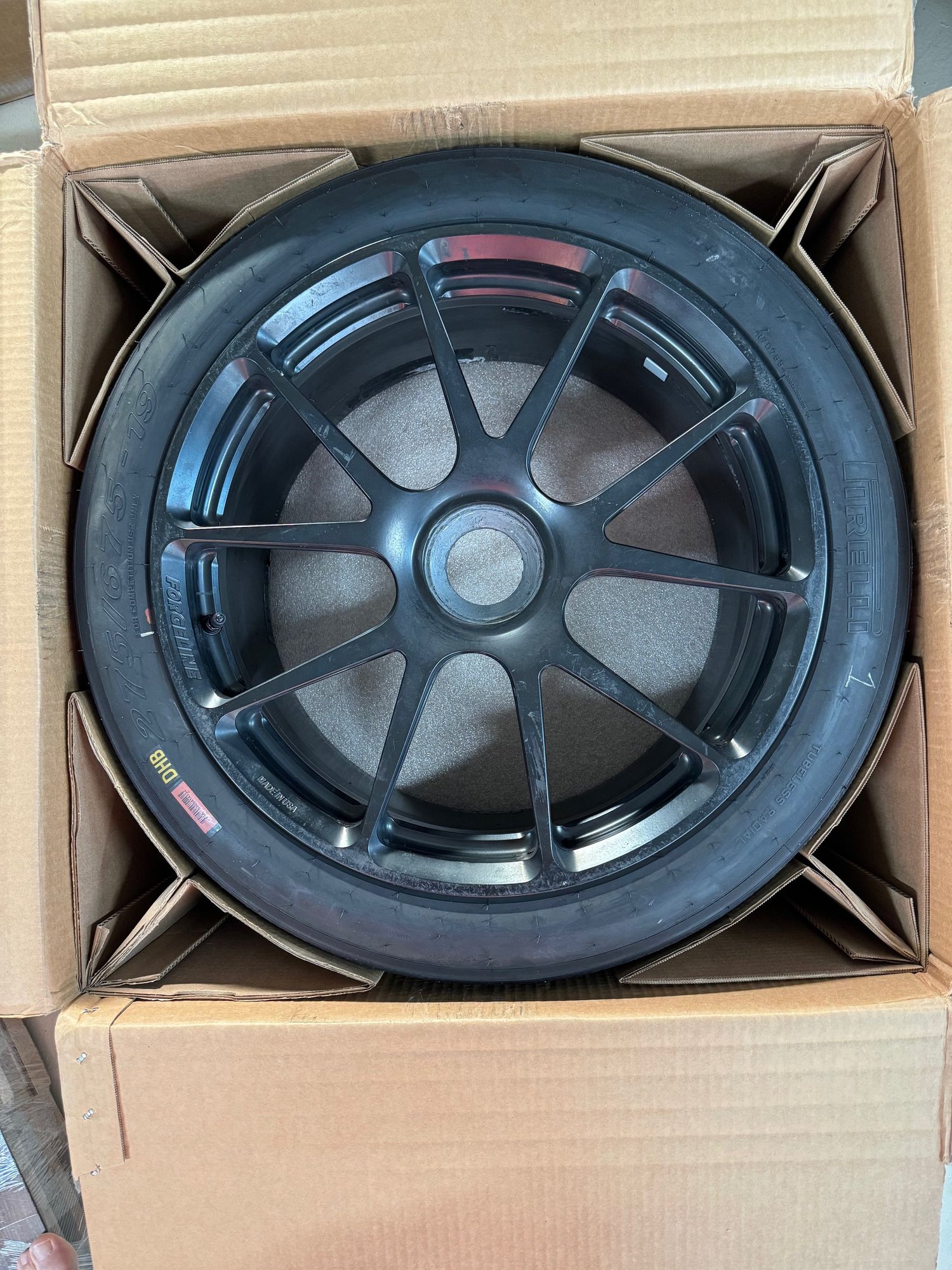 Wheels and Tires/Axles - Set of four Satin Black Forgeline GS1R wheels shod w/ used Pirelli PZero slicks - Used - -1 to 2026  All Models - Port Orange, FL 32127, United States
