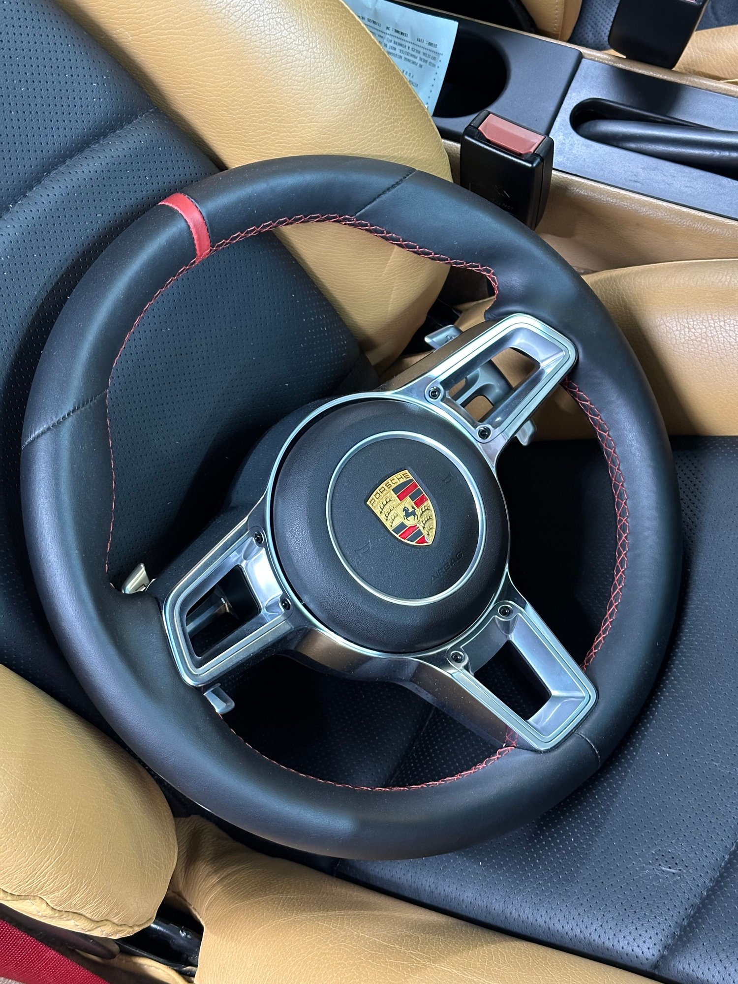 Interior/Upholstery - PDK Steering wheel with red stitching & 12 o'clock marker - airbag included - Used - All Years  All Models - Noblesville, IN 46060, United States
