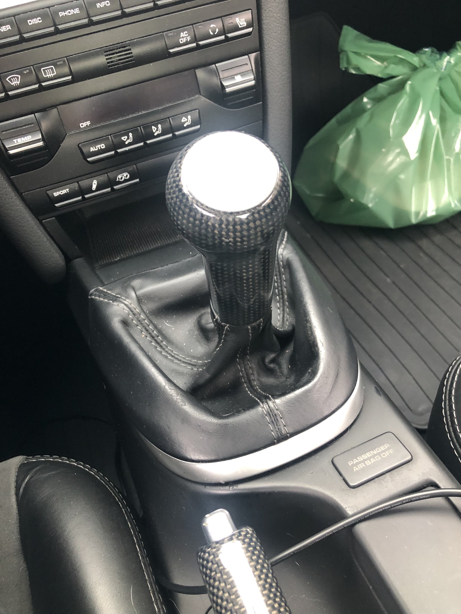 Interior/Upholstery - 996/997/Boxster Carbon Shift Knob with leather boot - Used - 2000 to 2012 Porsche 911 - Playa Del Rey, CA 90293, United States