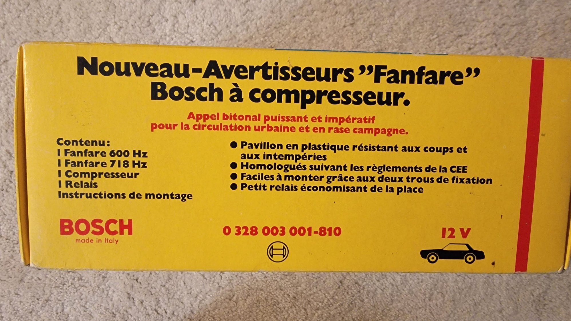Accessories - Bosch Vintage 2 Tone Fanfare Compressor Air Horns NOS - New - 0  All Models - North Royalton, OH 44133, United States