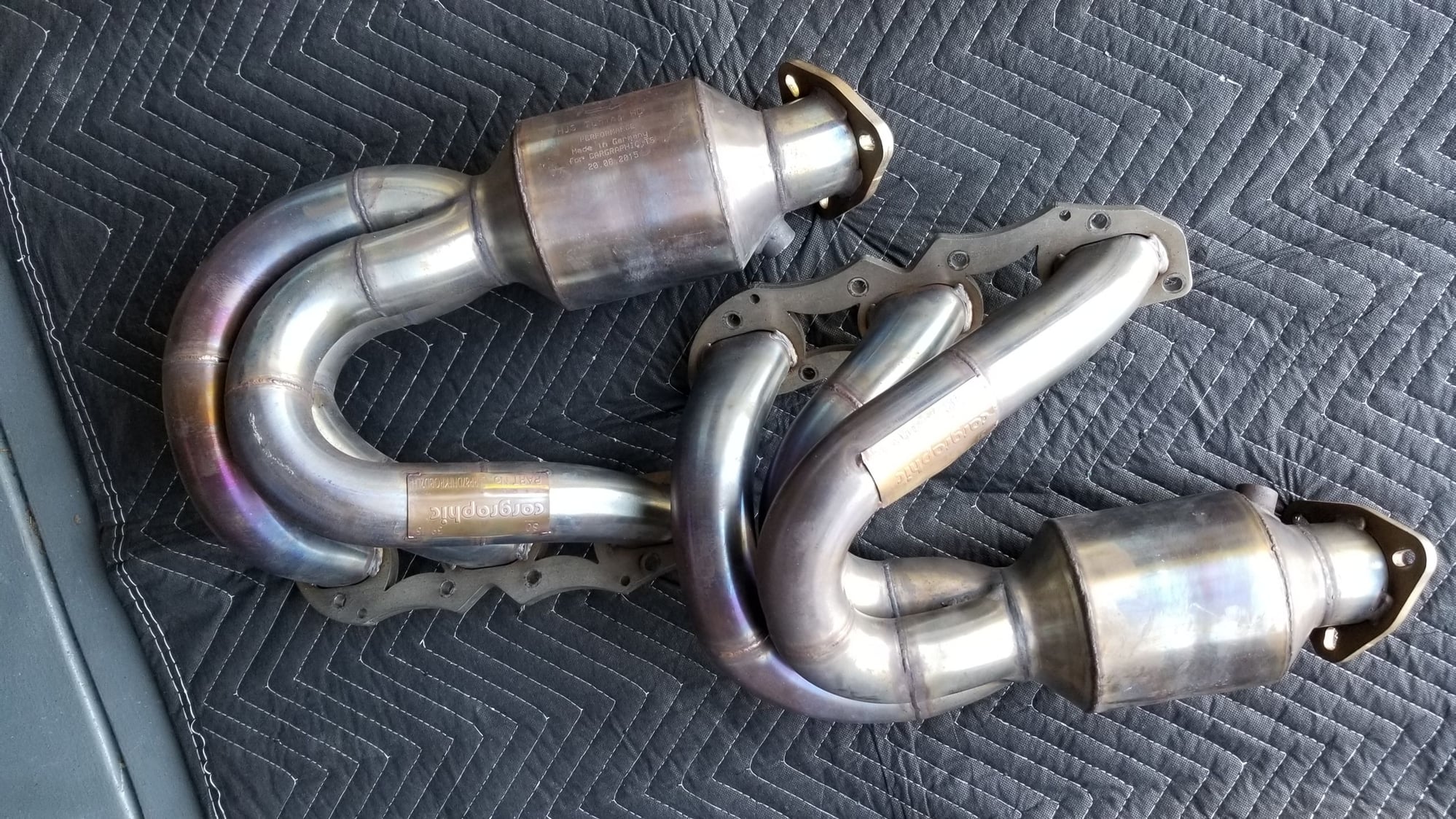 Engine - Exhaust - Cargraphic 987.2/986.2 DFI NewGen Long Tube Headers HJS 200 cell sport cats Exc Cond - Used - 2009 to 2012 Porsche Boxster - 2009 to 2012 Porsche Cayman - Corte Madera, CA 94925, United States