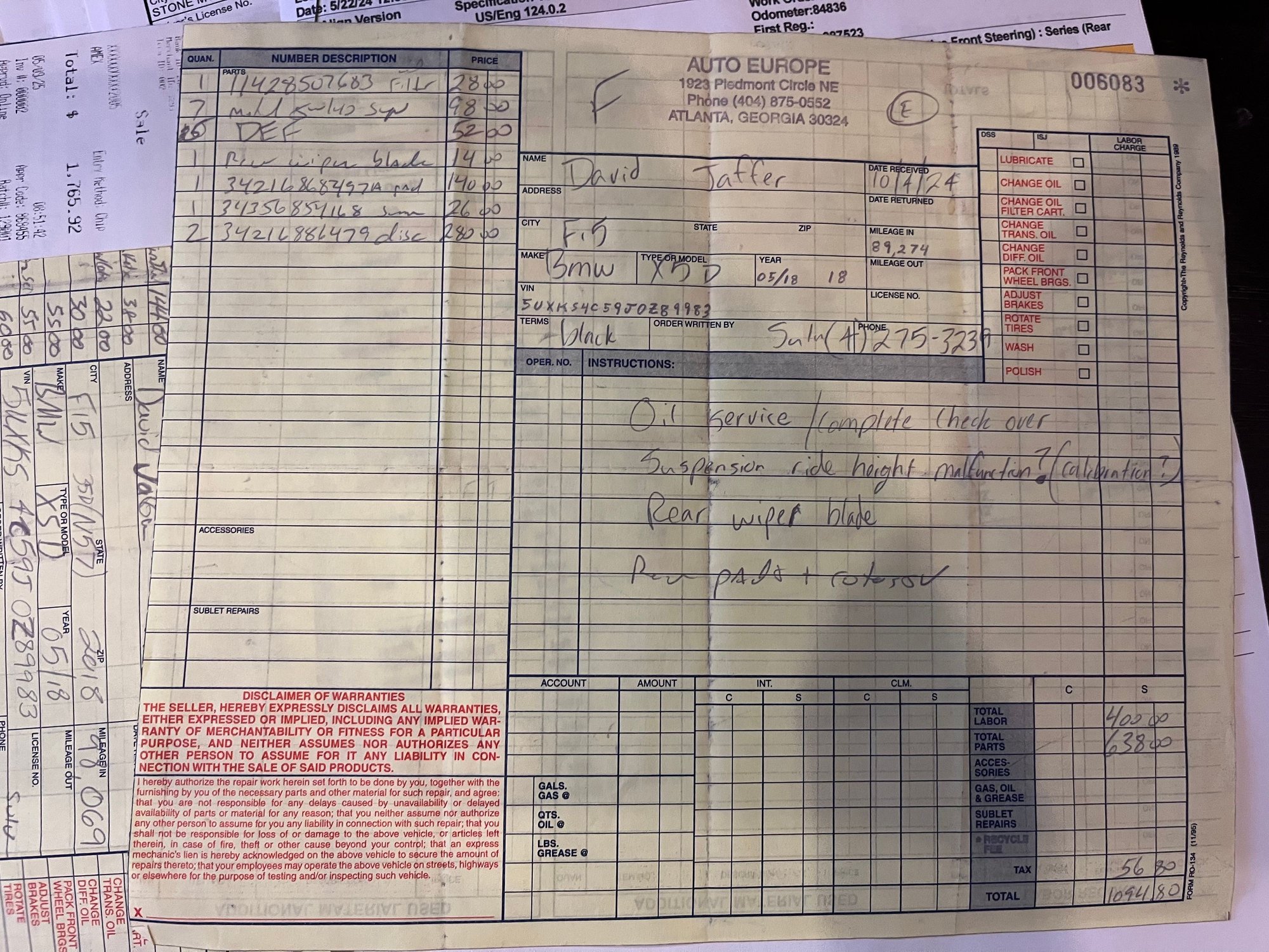 2018 BMW X5 - BMW X5 M-SPORT DIESEL-ORGINAL OWNER - Used - VIN 5UXKS4C59J0Z89983 - 103,000 Miles - 6 cyl - AWD - SUV - Black - Decatur, GA 30030, United States