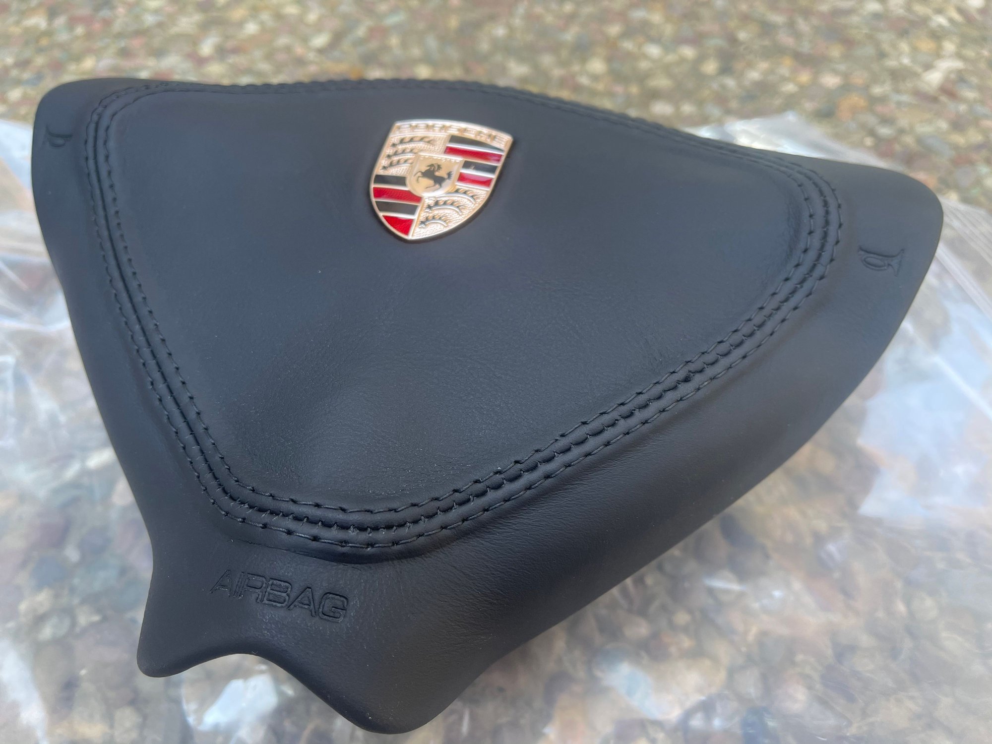 Interior/Upholstery - Black Leather Airbag for 996 3-Spoke Steering Wheel - New - 1989 to 2007 Porsche 911 - Hayward, CA 94544, United States