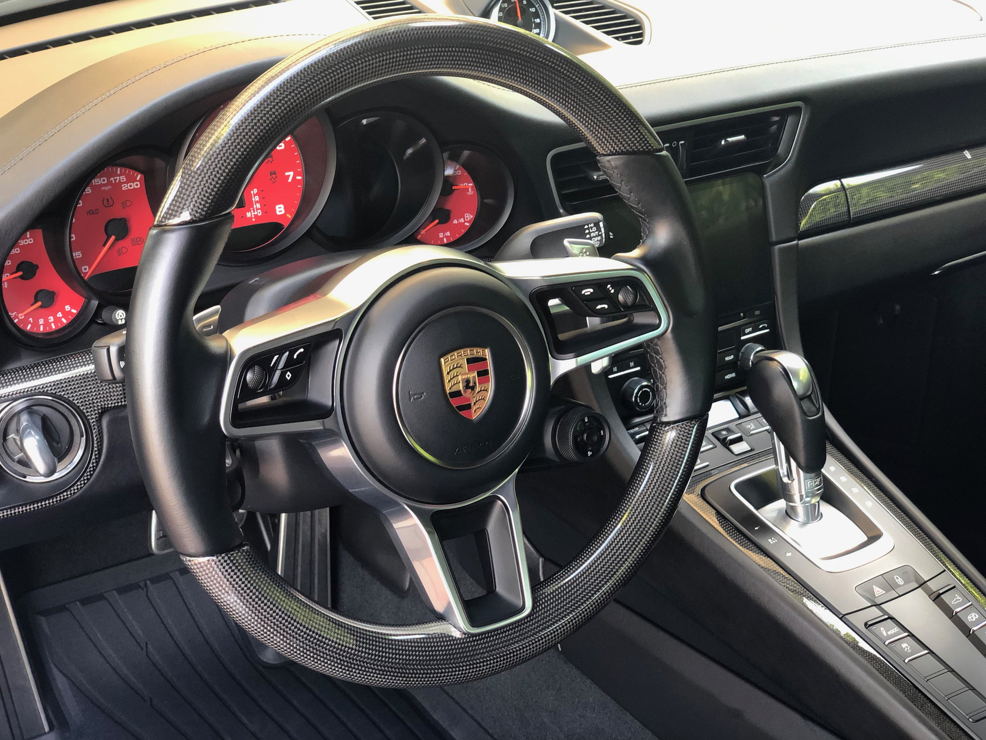 Interior/Upholstery - 991.2/718 Steering Wheel in Carbon Fiber - Used - 2017 to 2019 Porsche 911 - 2017 to 2019 Porsche 718 Boxster - 2017 to 2019 Porsche 718 Cayman - Miami Beach, FL 33141, United States