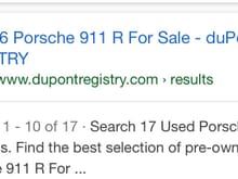 17 !! 911 R’s wow ... that is just DuPont not including Rennlist or Autotrader ...