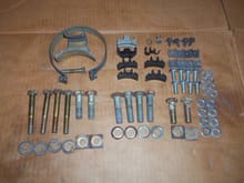 Various hardware for torque tube and rear suspension installation.