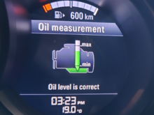 Check level immediately after a 1 hour drive