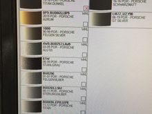 Here’s the wheel paint codes I could find 