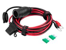 YCIND 3/8" Ring Eeyelet Terminal to Female Cigarette Lighter Socket Battery Boost Cable Heavy-Duty 30A Fuse 12V 24V 12AWG Cord 10Ft (CAE2F-B3)