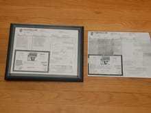 xerox of sales sticker, and framed facsimile