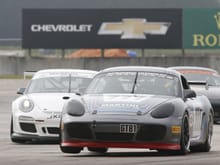 Getting chased by Phil Blum in his 997 CUP and Jason Rabe.