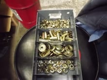 Cup washers for oil pump, in bottom bin.