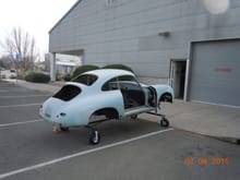 59 Porsche on to body shop for exterior metalwork and paint