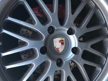 Powder coated wheels. I'm told but I haven't found out yet that these Porsche wheels were an $800/wheel option. 