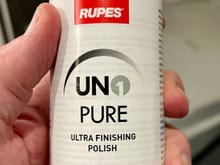Rupes "Uno Pure" is an Ultra Finishing polish. This is the product that you would use after using the "Fine" polish (although you may be completely satisfied with the results after just using the "Fine" polish. 
