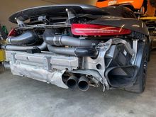 CSF intercoolers - custom intake piping in same thermal transfer gray coating + new carbon fiber  Eventuri intake system (1st one in the USA)