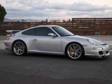 Race Tech Forged Track Spec-5 MonoBloc
Size: 19x9 Front (19.6lbs) / 19x12 Rear (21.7lbs) 
Finish: RTF Brushed Titanium 
Car: 997 GT3 w/ PCCB