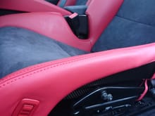 EXCLUSIVE OPTION LWB SEAT Bolster Protector in Garnet Red Leather with Matching Stitching